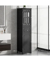 Casainc 63.8"H Tall Bathroom Cabinet with Drawer, Doors, Adjustable Shelf, Mdf & Acrylic