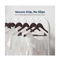 SereneLife 60 Pieces Wooden Hangers - Non-Slip, Sturdy, and Heavy Duty Suit Hanger Set with Chrome 360° Swivel Hook (Brown)