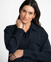Seraphine Women's Maternity Pinstripe Soft Shirt