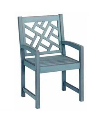 Four Seasons Courtyard Distressed 22 X201d Hardwood Portland Patio Arm Chair Blue