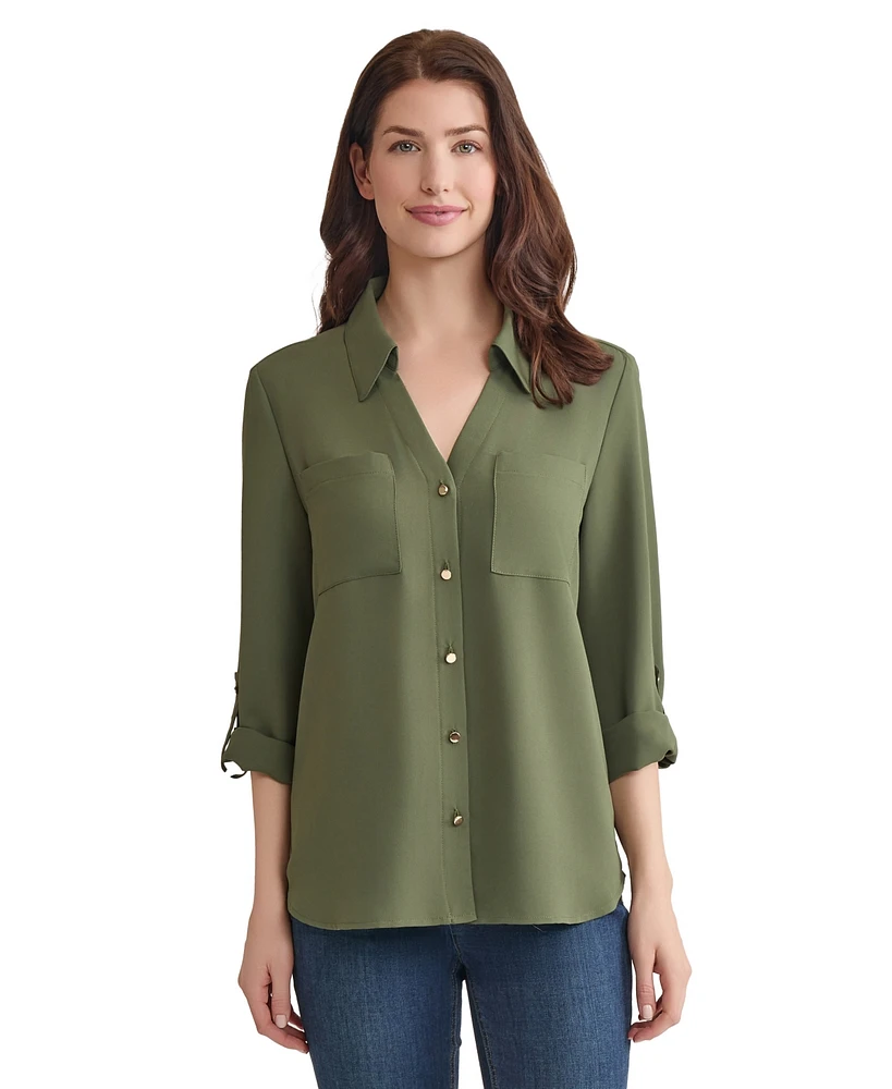 Jones New York Women's Collared Tunic Top