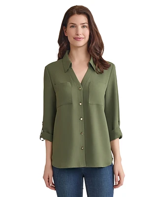 Jones New York Women's Collared Tunic Top