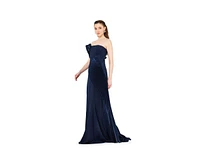 Amri 3D Pleated Drape Strapless Gown