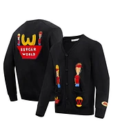 Freeze Max Men's Black Beavis and Butt-Head Burger World Cardigan