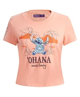 Freeze Max Women's Light Pink Lilo and Stitch Ohana Baby Doll T-Shirt