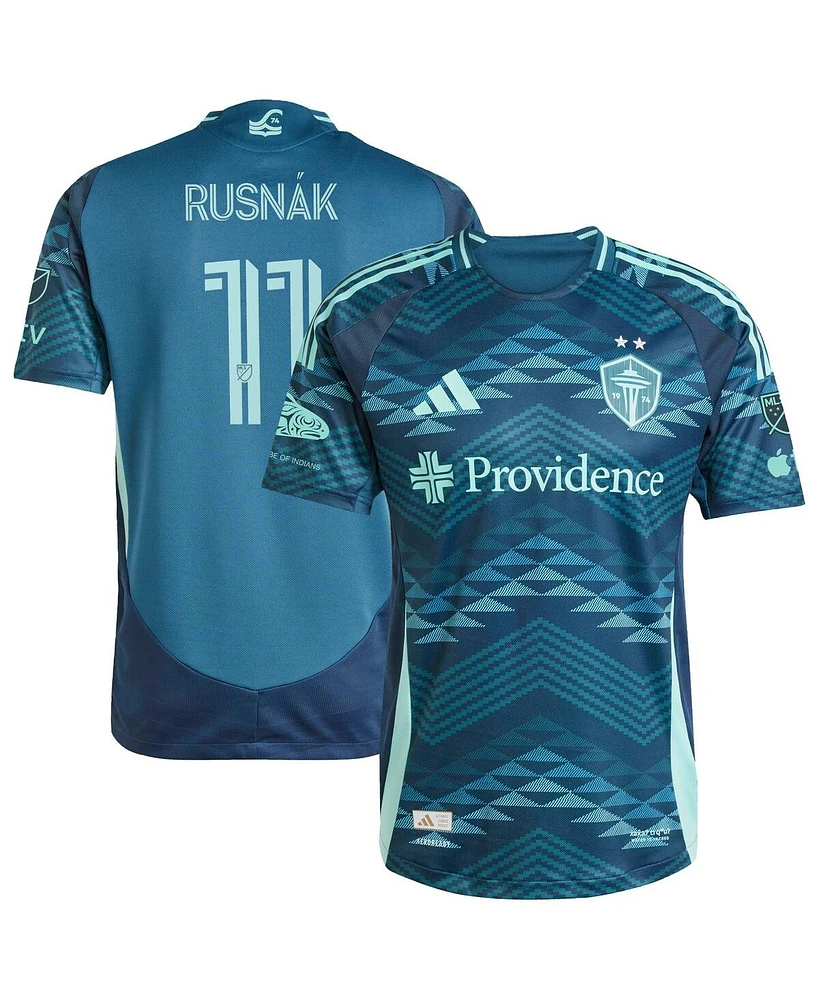 Adidas Men's Albert Rusnak Blue Seattle Sounders Fc 2025 The Salish Sea Kit Authentic Player Jersey