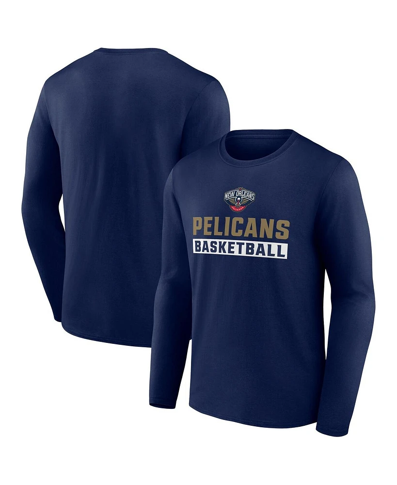 Fanatics Men's Navy New Orleans Pelicans Lets Go Long Sleeve T-Shirt