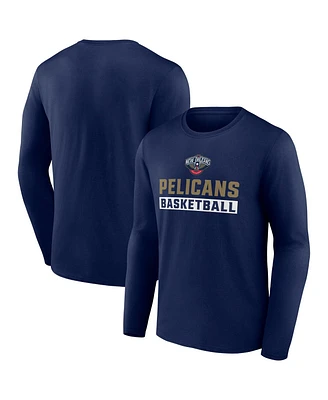 Fanatics Men's Navy New Orleans Pelicans Lets Go Long Sleeve T-Shirt