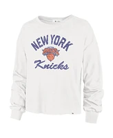 '47 Brand Women's Cream New York Knicks Parkway Wrapped Up Long Sleeve T-Shirt