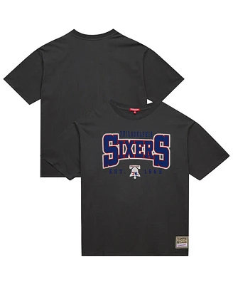 Mitchell & Ness Women's Charcoal Philadelphia 76ers Hardwood Classics Oversized Boyfriend T-Shirt