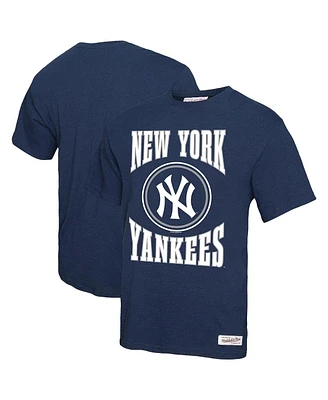 Mitchell & Ness Men's Navy New York Yankees Arched Logo Slub T-Shirt