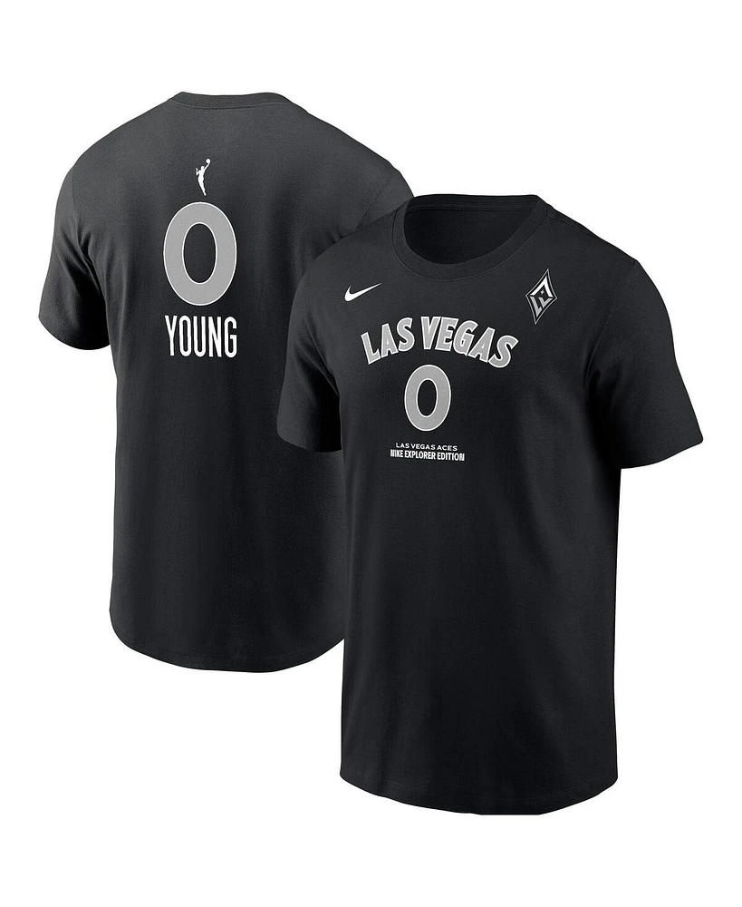 Nike Men's Jackie Young Black Las Vegas Aces Explorer Edition Name Number T-Shirt