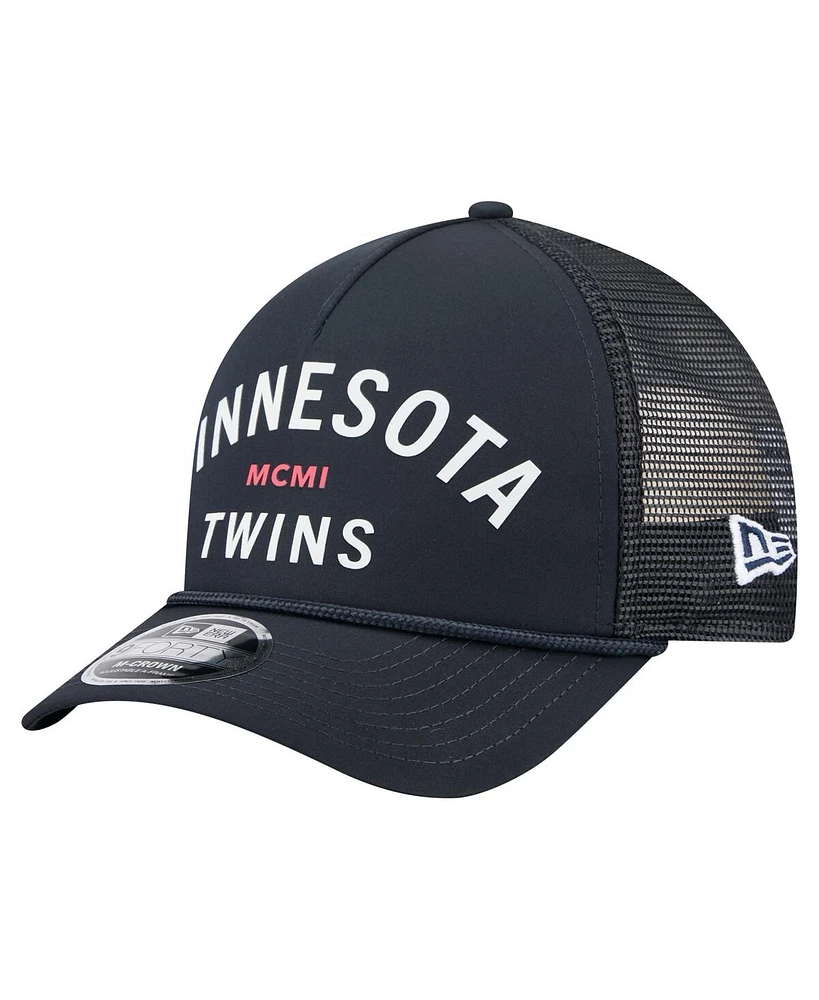New Era Men's Navy Minnesota Twins Minimalist 9FORTY A-Frame Adjustable Hat