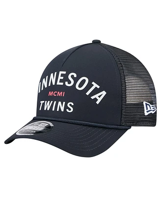 New Era Men's Navy Minnesota Twins Minimalist 9FORTY A-Frame Adjustable Hat