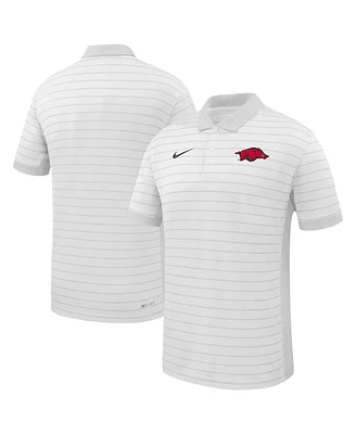 Nike Men's White Arkansas Razorbacks 2025 Early Season Coaches Sideline Victory Stripe Performance Polo Shirt