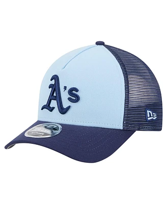New Era Men's Light Blue/Navy Athletics 2-Tone Color Pack 9FORTY M-Crown A-Frame Adjustable Hat