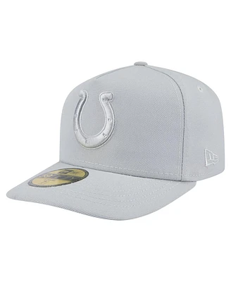 New Era Men's Gray Indianapolis Colts Color Pack A-Frame 59FIFTY Fitted Hat