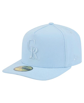 New Era Men's Light Blue Colorado Rockies Color Pack A-Frame 59FIFTY Fitted Hat