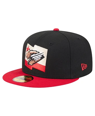 New Era Men's Black/Red Fresno Grizzlies Authentic Collection 59FIFTY Fitted Hat