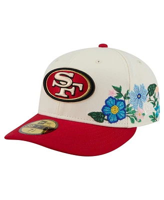 New Era Men's Cream/Scarlet San Francisco 49ers Tonal Floral 59FIFTY Fitted Hat