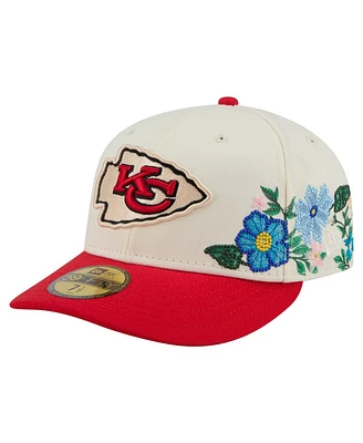 New Era Men's Cream/Red Kansas City Chiefs Tonal Floral 59FIFTY Fitted Hat