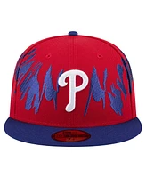 New Era Men's Red/Royal Philadelphia Phillies Retro Pattern 59FIFTY Fitted Hat