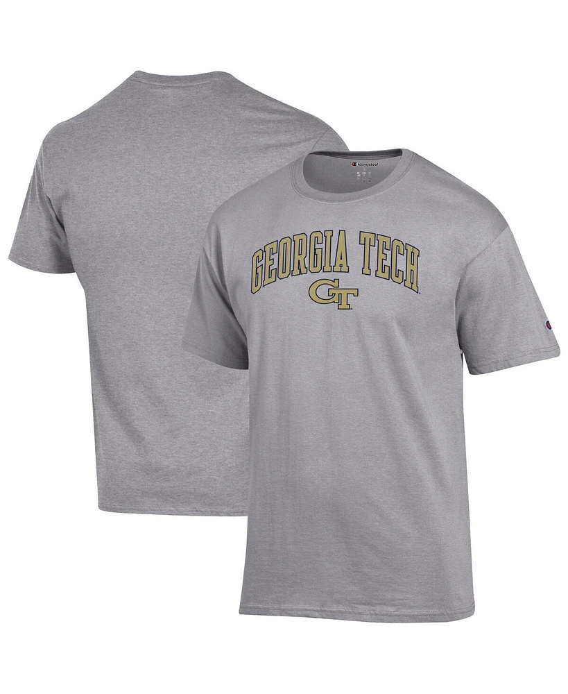 Champion Men's Heather Gray Georgia Tech Yellow Jackets Arch Over Logo T-Shirt