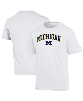 Champion Men's White Michigan Wolverines Arch Over Logo T-Shirt