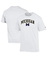 Champion Men's White Michigan Wolverines Arch Over Logo T-Shirt