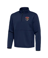 Antigua Men's Navy Florida Panthers Twist Quarter-Zip Pullover Jacket