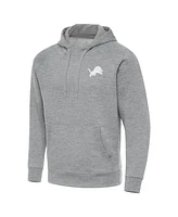 Antigua Men's Heather Gray Detroit Lions Victory Pullover Hoodie