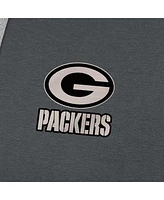Antigua Men's Charcoal Green Bay Packers Brushed Carbon Victory Pullover Hoodie