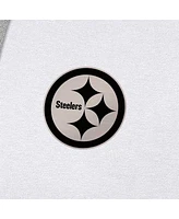Antigua Men's White Pittsburgh Steelers Brushed Carbon Victory Pullover Hoodie