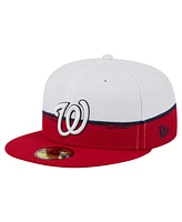 New Era Men's Red/White Washington Nationals Paint Stroke 59FIFTY Fitted Hat