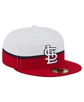 New Era Men's Red/White St. Louis Cardinals Paint Stroke 59FIFTY Fitted Hat