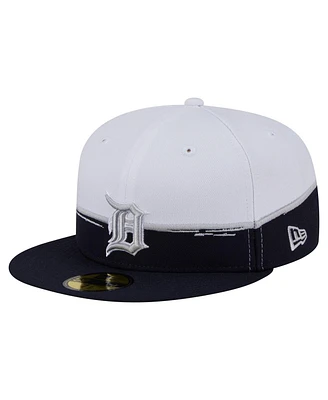 New Era Men's Navy/White Detroit Tigers Paint Stroke 59FIFTY Fitted Hat