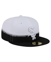 New Era Men's Black/White Chicago White Sox Paint Stroke 59FIFTY Fitted Hat