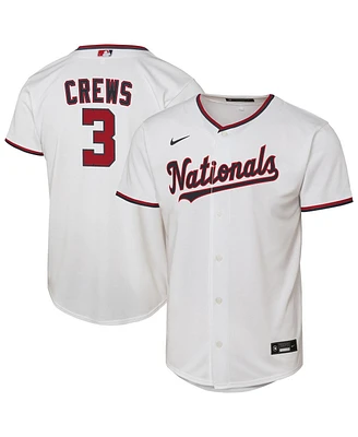 Nike Big Boys and Girls Dylan Crews White Washington Nationals Home Replica Jersey