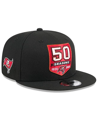 New Era Men's Black Tampa Bay Buccaneers 50th Anniversary 9FIFTY Snapback Hat