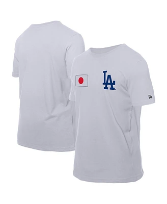 New Era Men's White Los Angeles Dodgers Japanese Flag T-Shirt