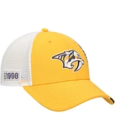 Fanatics Men's Gold Nashville Predators Authentic Pro Draft Adjustable Trucker Hat