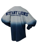 Spirit Jersey Men's and Women's Navy/Gray Penn State Nittany Lions Ombre Long Sleeve T-Shirt