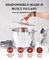 Alva Maestro Professional Stainless Steel Cookware Set - Premium Stock Pot & Saucepan with Lids - Non-Toxic, Pfas/Pfoa/Ptfe-Free Kitchen Essentials
