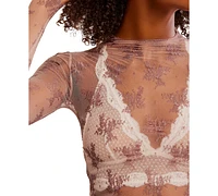 Free People Women's Two-Tone Mesh Top