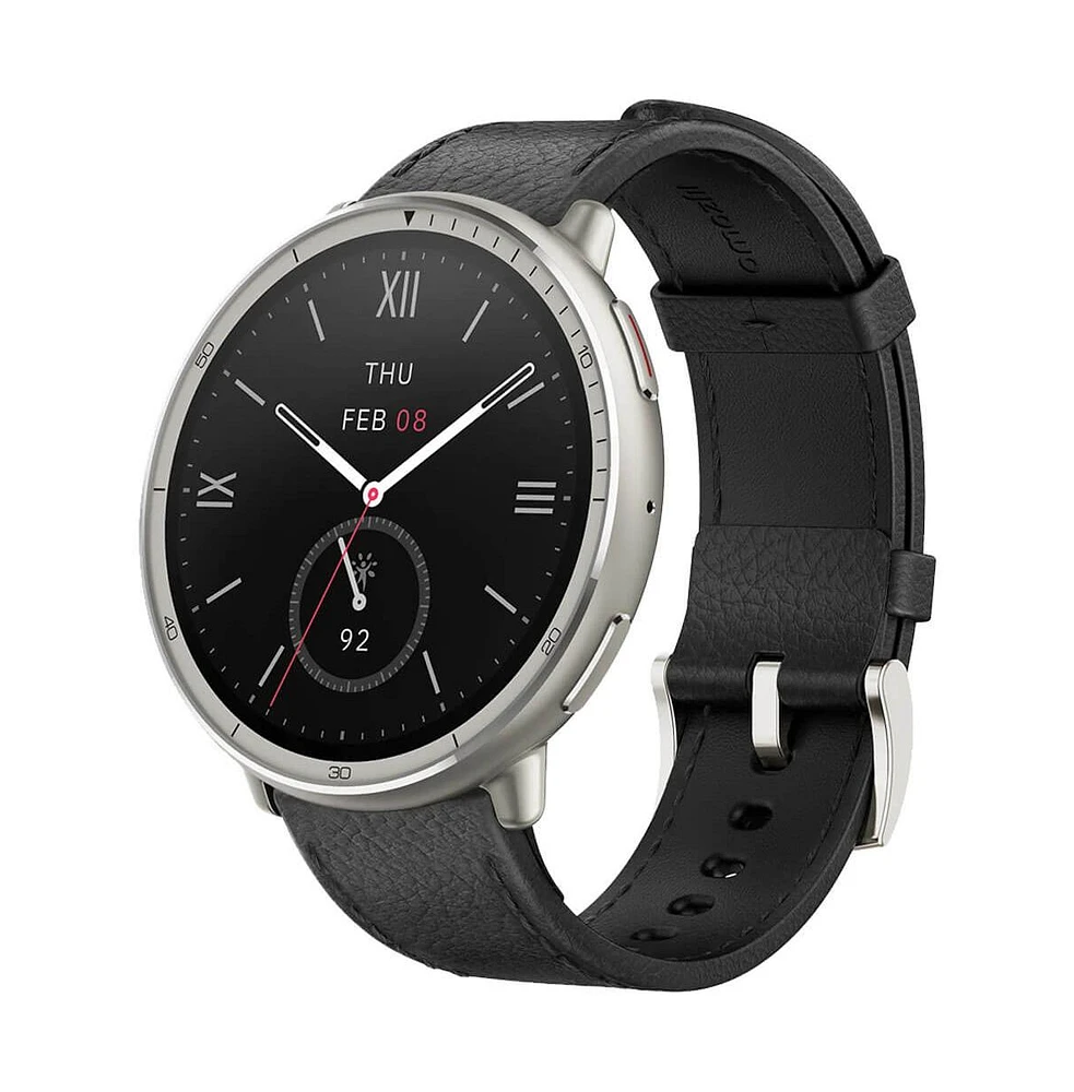 Amazfit Active 2 Smart Watch - Black Leather Premium Version
