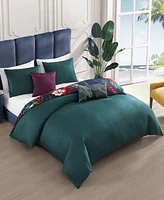 Bebejan Paradise Bedding 100% Cotton Sateen 5 Piece King Size Reversible Comforter Set