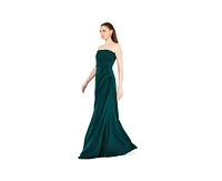 Amri Women's Hand Embellished Strapless Pleated Gown