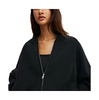 Cotton On Women's Active Plush Zip Through Bomber