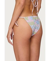 Edikted Women's Patchwork String Bikini Bottom