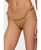 Edikted Womens Gilda Faux Suede Bikini Bottoms